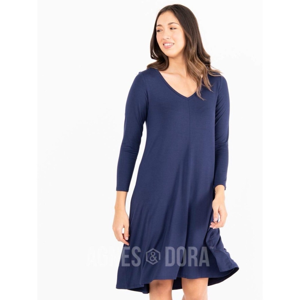Style & Co. Women's Navy Long Sleeve Dress